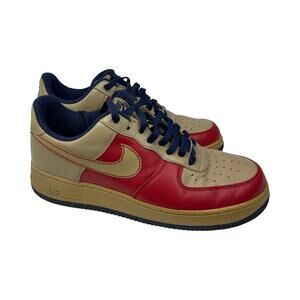 Nike Air Force 1 Low Retro 2007 Beige Red Navy Sneakers Men’s 10.5 Classic